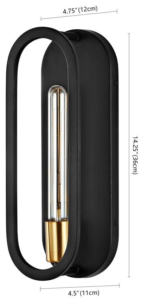Emilia 4.75" 1-Light Modern Bohemian Iron LED Sconce, Black