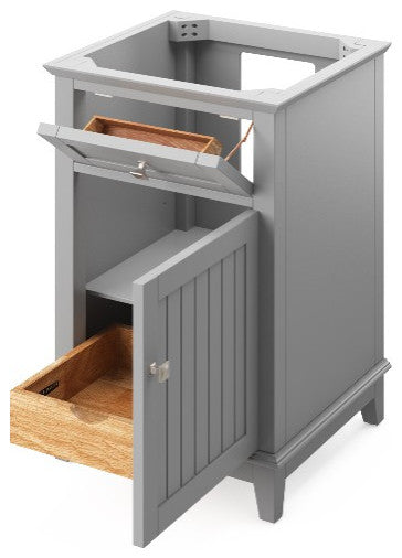 Savino Modern 24" Grey Single Sink Vanity, Boulder Cultured Marble Vanity Top
