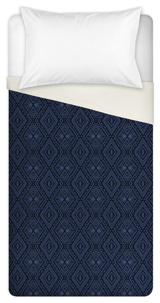 Navy Tribal Pattern Twin Brushed Poly Duvet