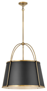 Hinkley Clarke 24.5" Medium Drum Chandelier, Black + Warm Brass
