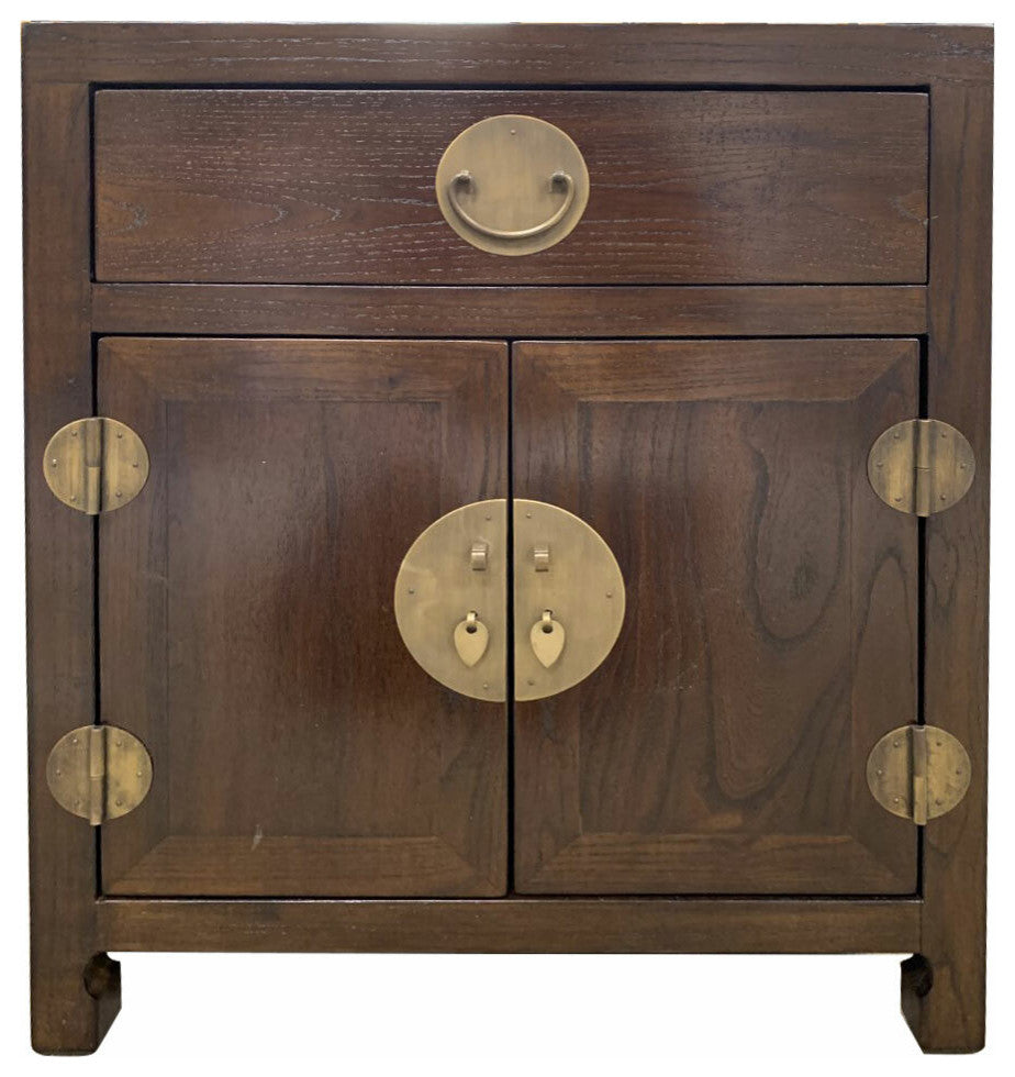 Oriental Ming End Table, Ebony Finish, Walnut