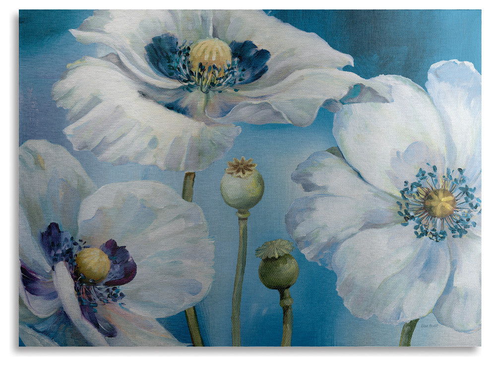 Lisa Audit 'Blue Dance I' Floating Brushed Aluminum Art, 22x16