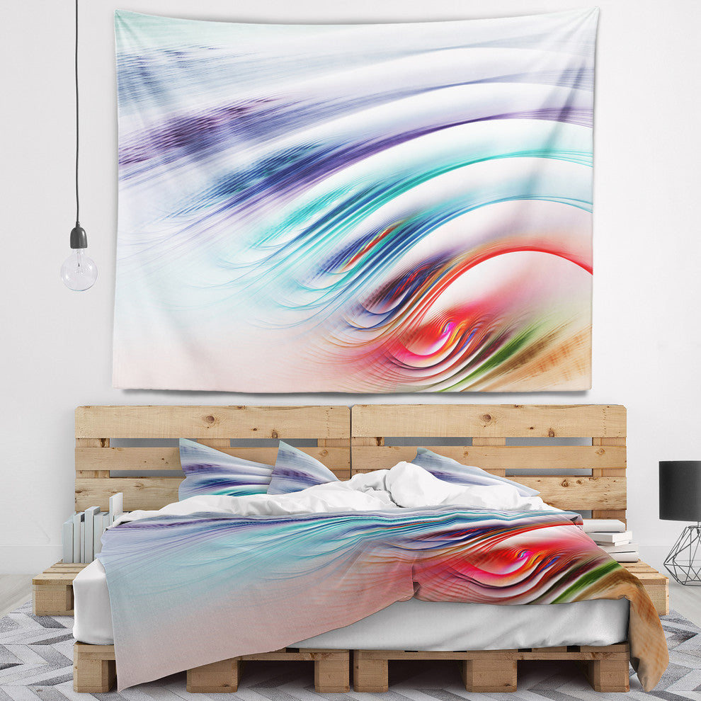 Water Ripples Rainbow Waves Abstract Wall Tapestry, 39"x32"