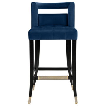TOV Furniture Hart Navy Velvet Bar Stool
