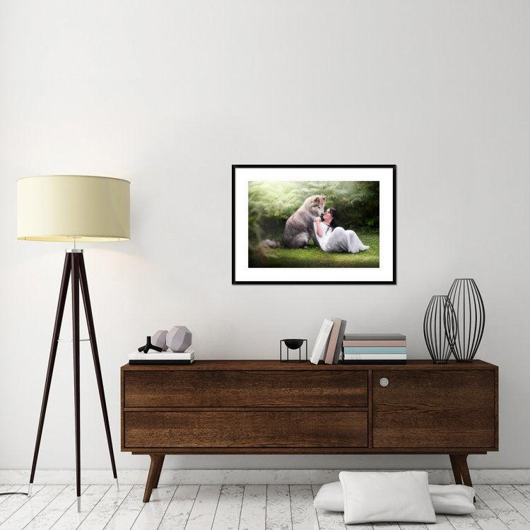 "Saved by the wolf" Framed Digital Print by Ghizzi Panizza Alberto, 38"x28"