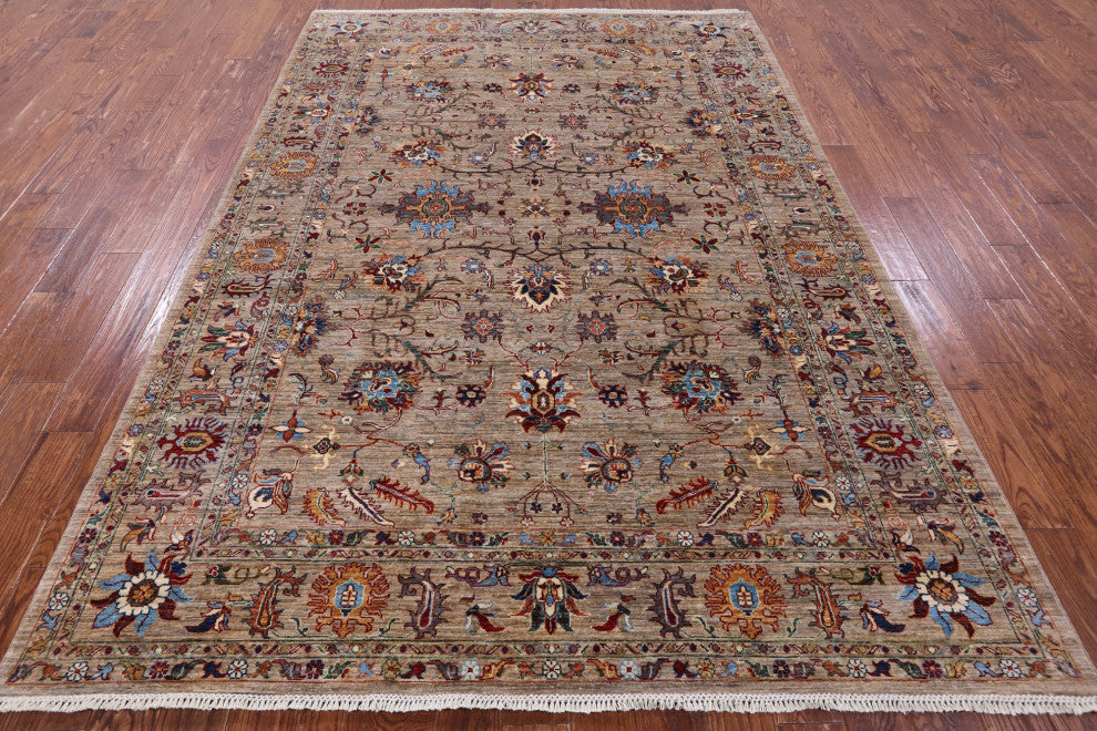 Persian Tabriz Hand Knotted Wool Rug 7' 0" X 10' 0" Q10002