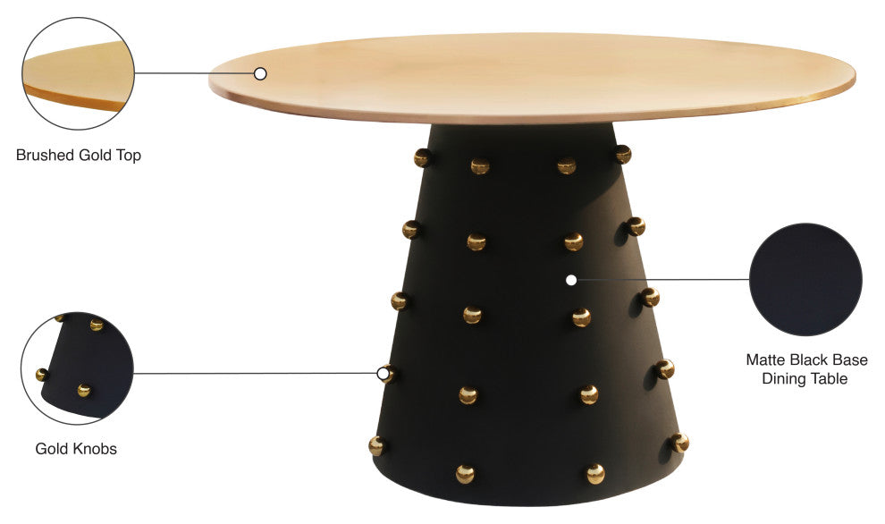 Raven Brushed Gold Top Dining Table
