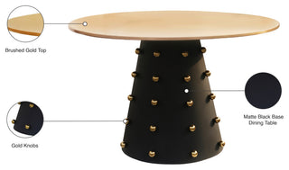Raven Brushed Gold Top Dining Table