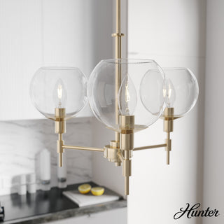 Xidane Alturas Gold, Clear Glass 3 Light Chandelier Light