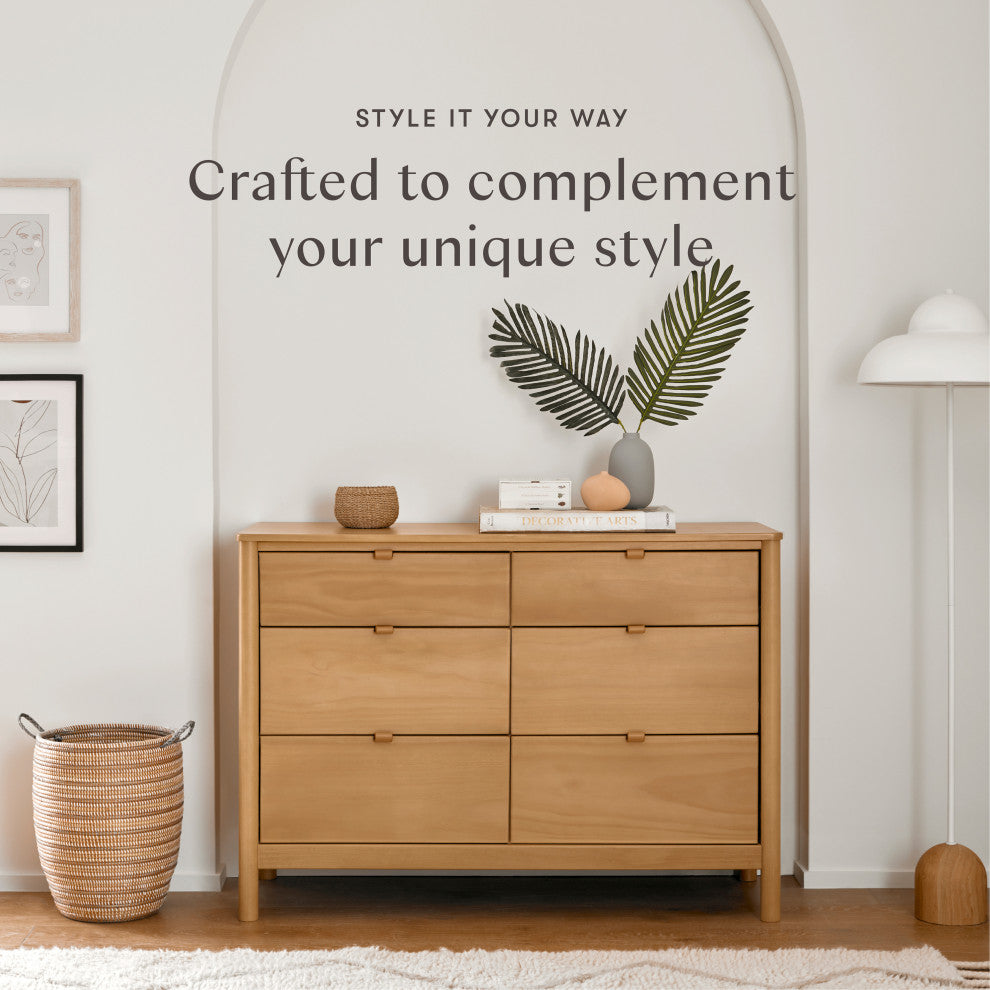 Bondi 6-Drawer Assembled Dresser, Honey