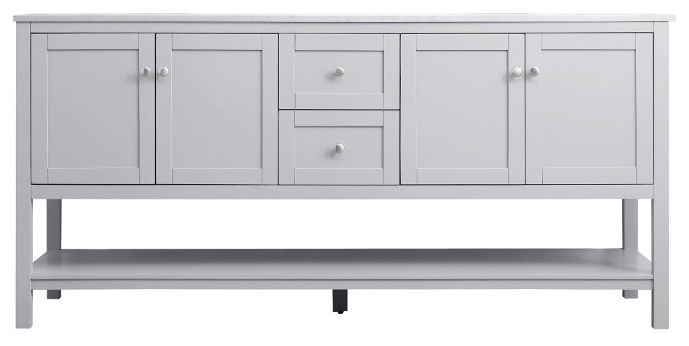 72" Double Bathroom Vanity, Grey
