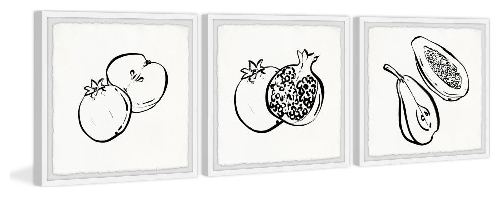 Fresh Fruits Sensation Triptych, Set of 3, 24x24 Panels