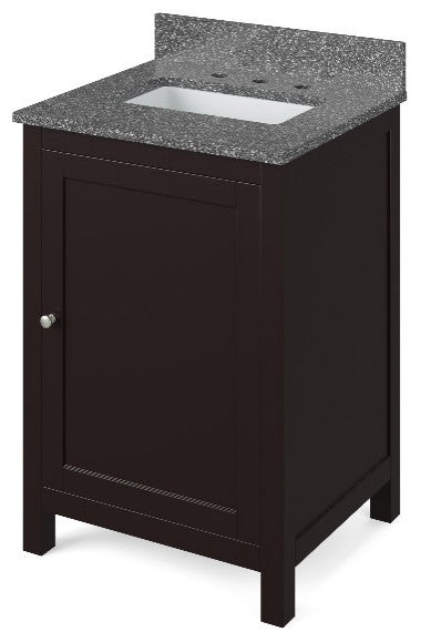 Astoria Transitional 24" Espresso Vanity, Boulder Cultured Marble Vanity Top