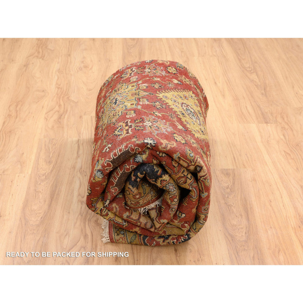 Red/Black Hand/Knotted, Karajeh Design, Organic Wool, Oriental Rug, 8'2"x10'0"
