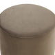 Remmey 16" Modern Round Velvet Vanity Ottoman, Dark Grey