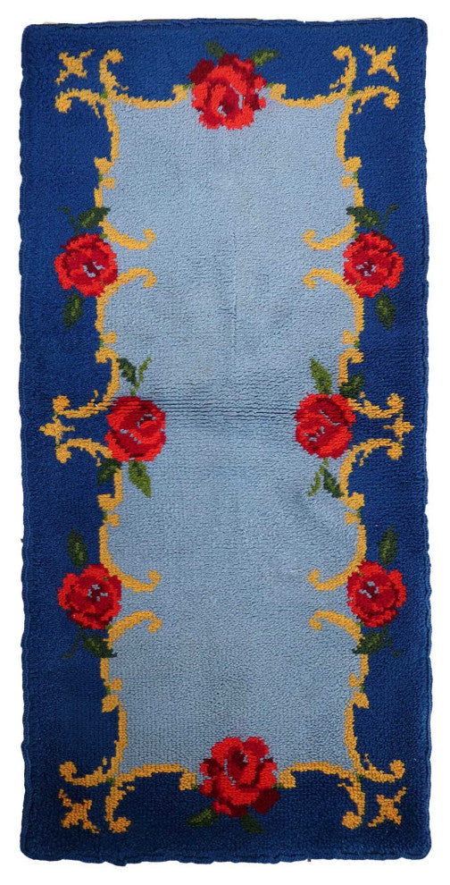 Vintage French Savonnerie Rug 2.5'x5', 76cmx155cm 1960s