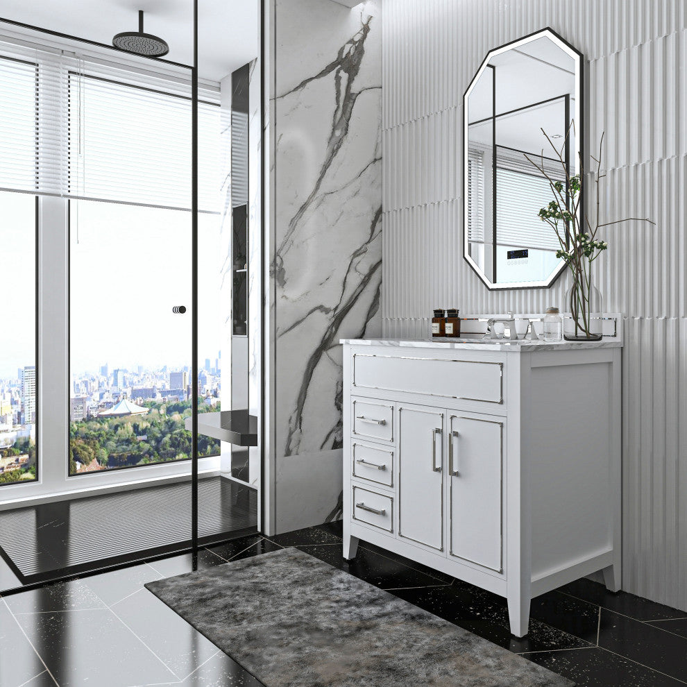 Aspen Bathroom Vanity Set, White, 36"