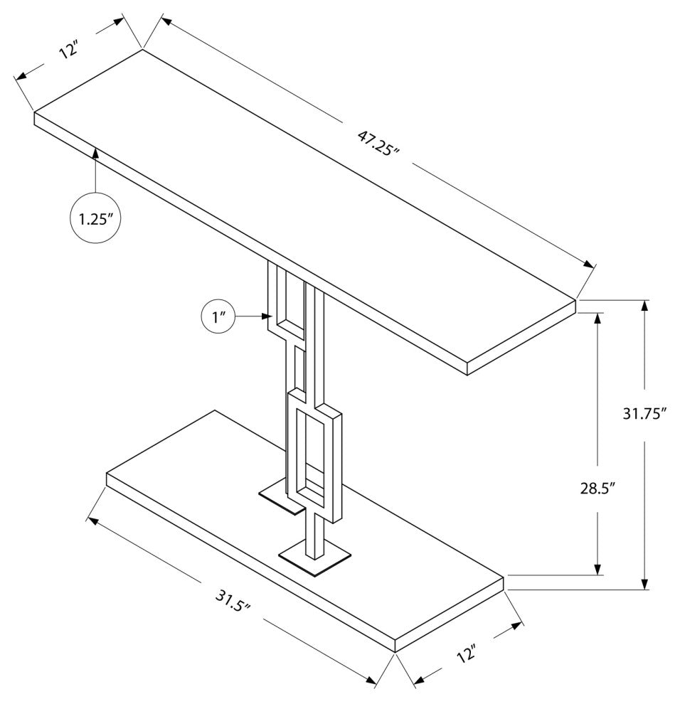 47" White Floor Shelf Console Table With Storage