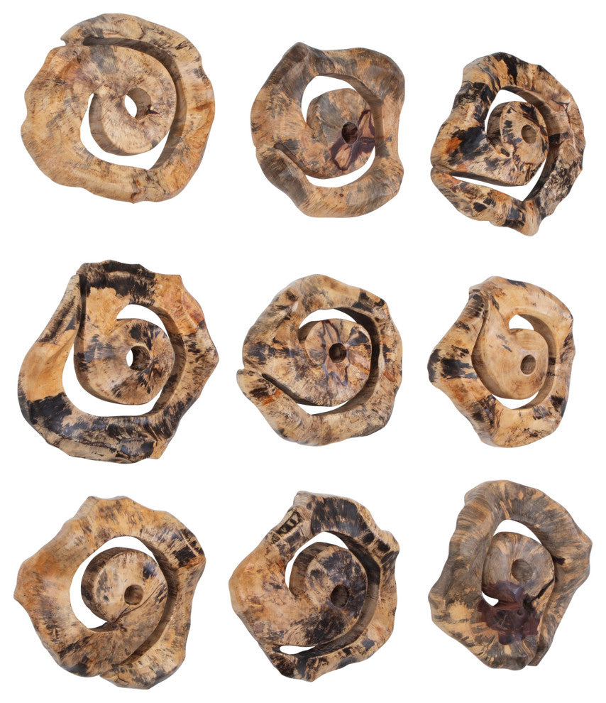 Uttermost Corkscrew Wood Wall Decor Set of 9