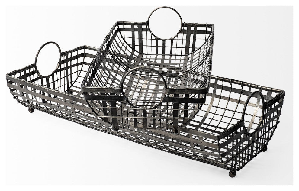 Kenneth Gray Metal Baskets, 2-Piece Set