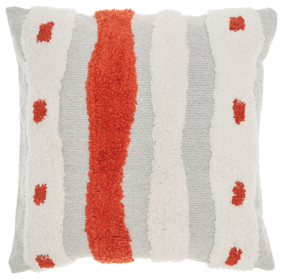Mina Victory CN980 Throw Pillow, Orange, 18" x 18"