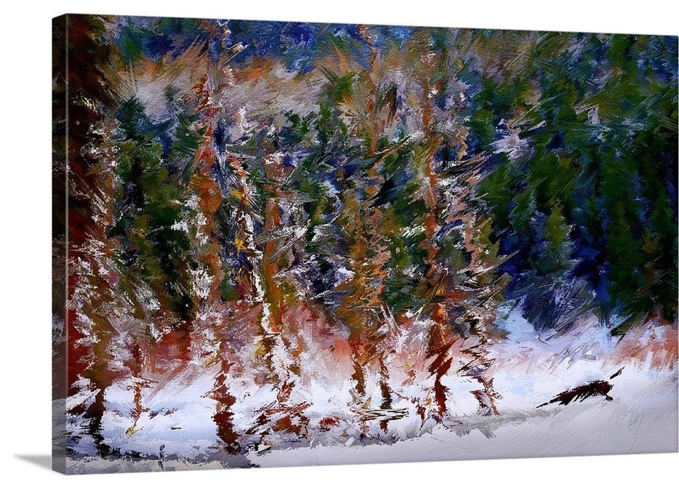 "Winter Scene" Wrapped Canvas Art Print, 48"x32"x1.5"