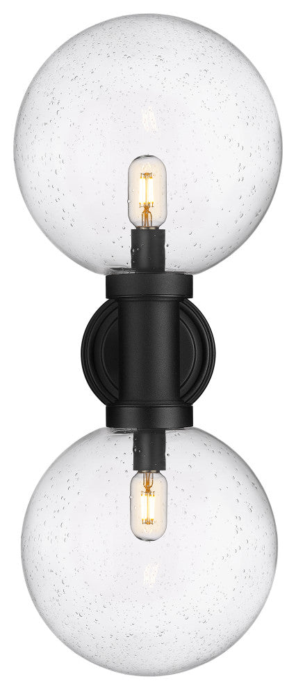 Laurent 2 Light Outdoor Wall Sconce Lighting, Black