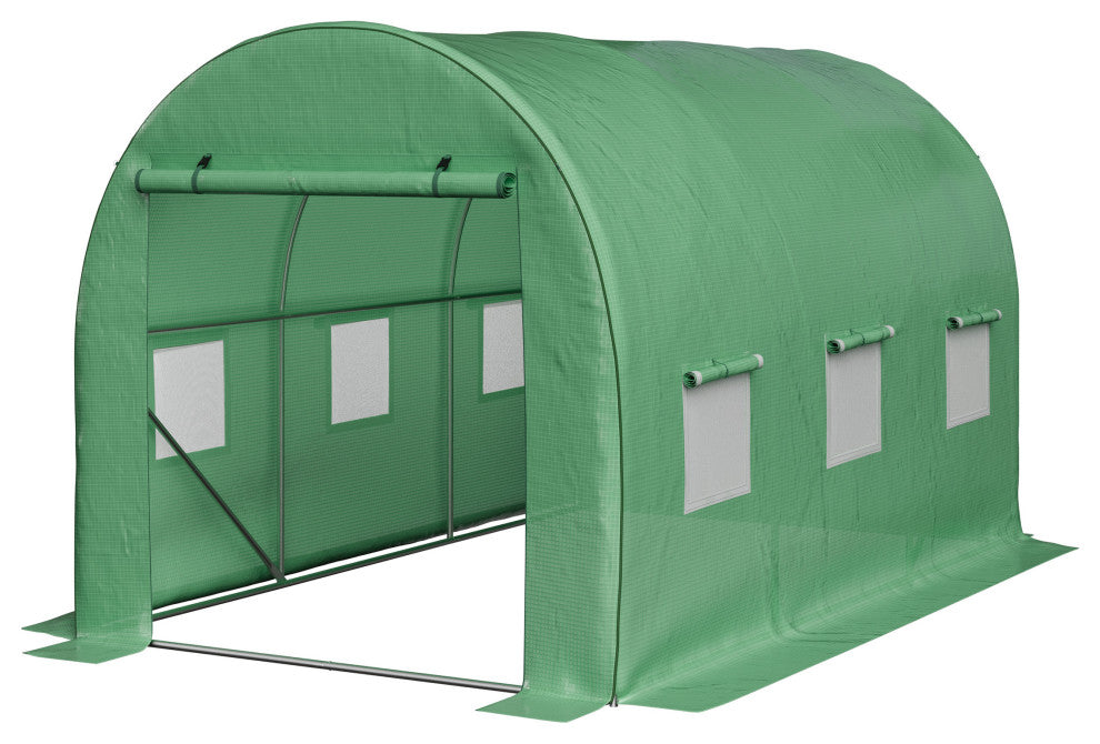 Walk, Greenhouse Outdoor Green House With Windows Mesh-Reinforced Cover