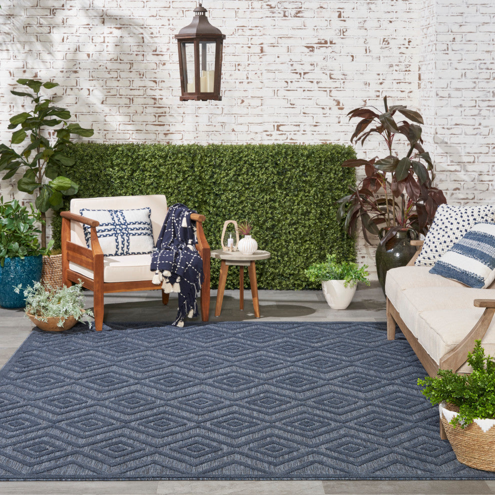 Nourison Versatile 7' x 10' Navy Blue Modern Area Rug