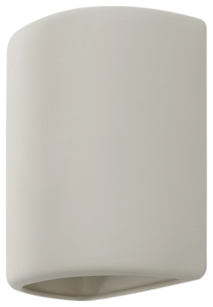 Eliot Half Cylinder Outdoor Wall Light, Bisque Dark Gray, Closed Top