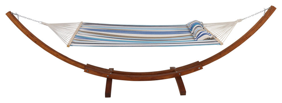 Kimse Outdoor Fabric Hammock with Larch Wood Base