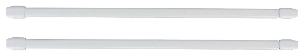 Set of 2 Adjustable Flat Sash Rod, White, 12" to 16"