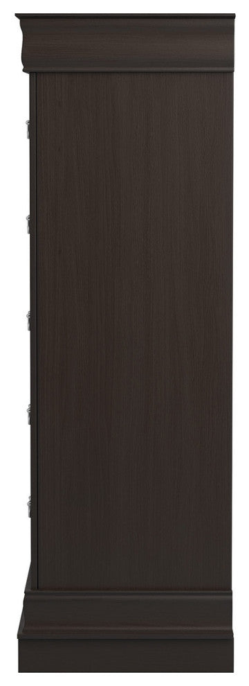 5 Drawers Wood Chest, Cappuccino