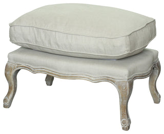 Rodney Ottoman, Linen Fabric, Material: Fabric, Linen