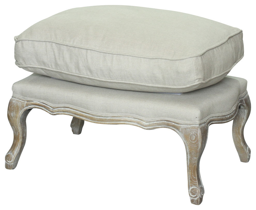 Rodney Ottoman, Linen Fabric, Material: Fabric, Linen