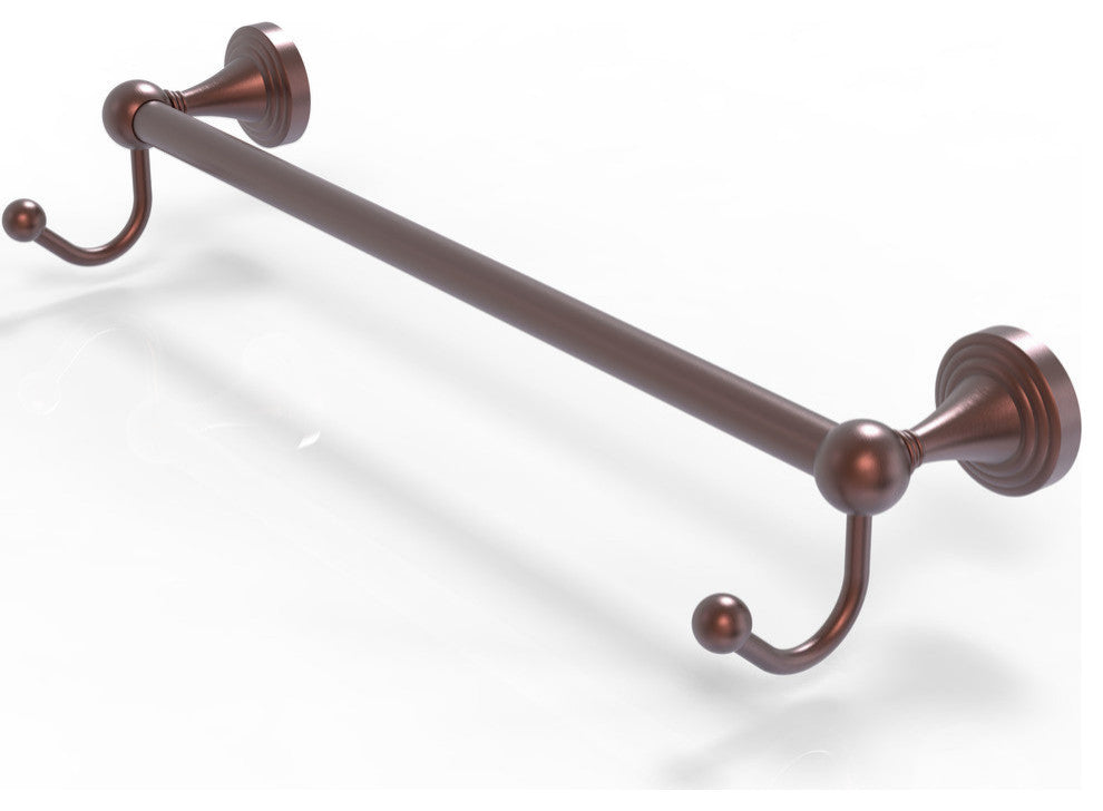 Sag Harbor 24" Towel Bar with Integrated Hooks, Antique Copper