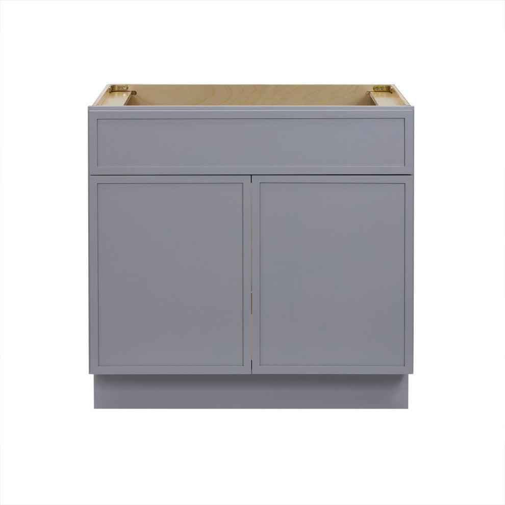 Vanity Art Birch Plywood Single Base Storage Cabinet, Gray, 33"