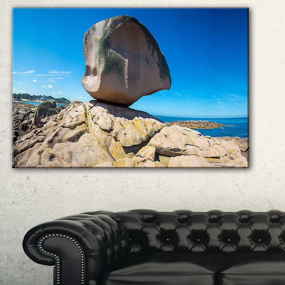 "Pink Rock in Tregastel" Landscape Canvas Photo Print, 40"x30"