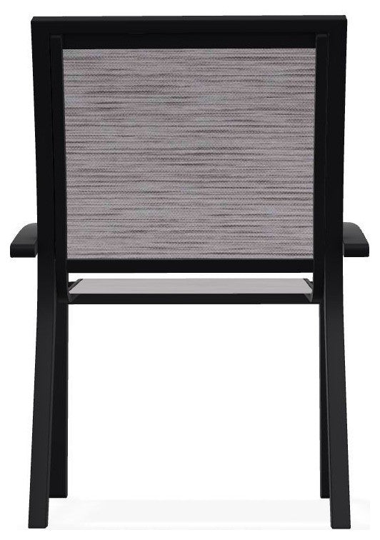 Kendall Sling Stackable Outdoor Dining Chair, Fossil/Black