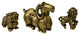 Set of 3, Chinese Copper Color Metal Ram Dragon Lion Fengshui Figures Hws2417