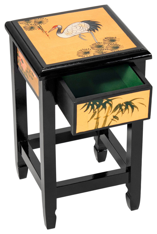 Gold Lacquer Nesting Tables Cranes