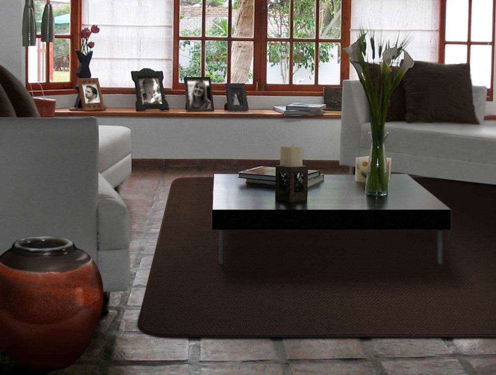 Skid-Resistant Area Rug Chocolate Brown, 4'x6'