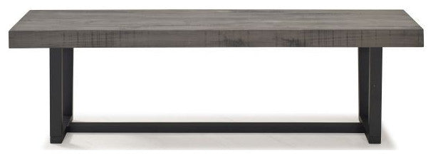 60" Solid Wood Dining Bench - Grey