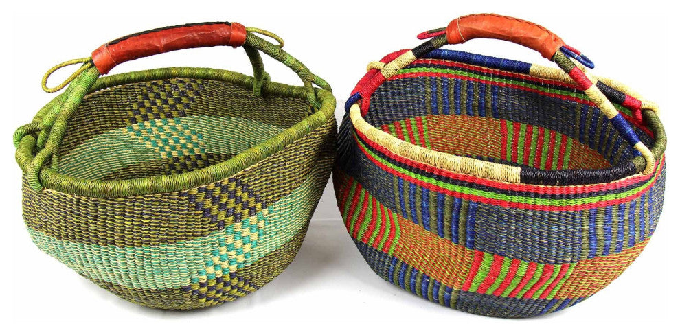 Bolga Market Basket, Large, Mixed Colors
