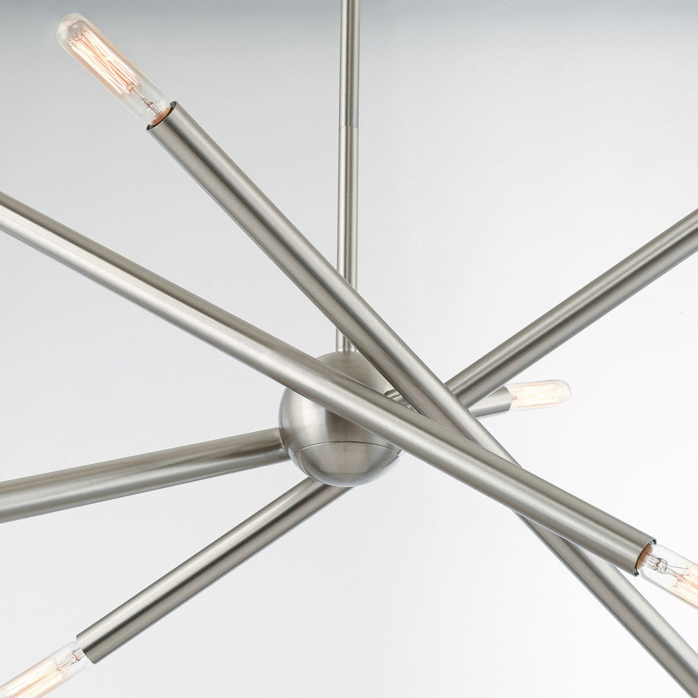 Livex Lighting Soho 8 Light Brushed Nickel Linear Chandelier