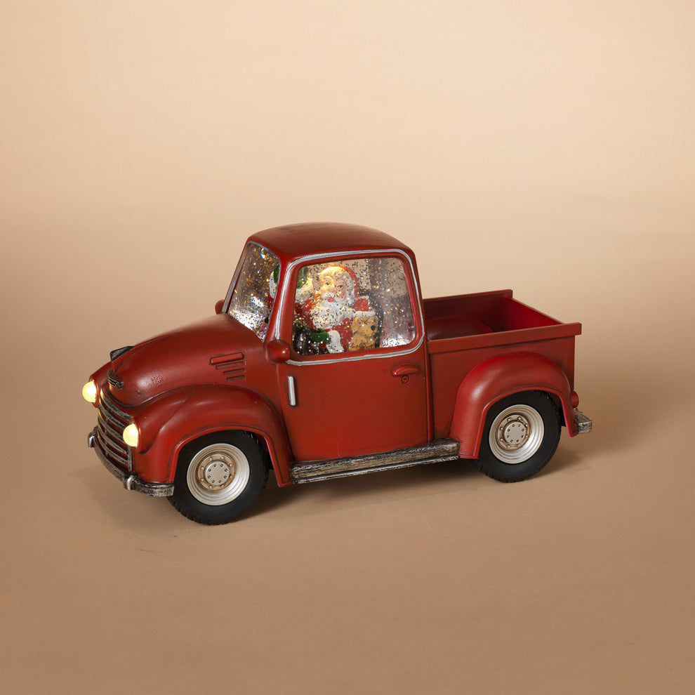 8.75" Battery-Operated Water Globe Truck With Timer Feature