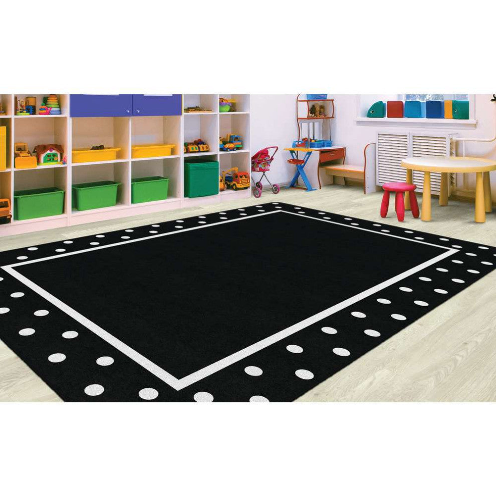 Flagship Carpets CA2009-28SG Simply Stylish Tropical B/W Polka Dot Border