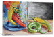 "1858 Chili Peppers" by Jennifer Redstreake, 18x12x1.5