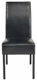 Valencia Dining Side Chair, Black, Split Leather