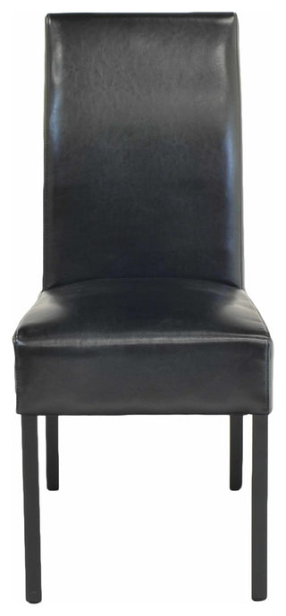 Valencia Dining Side Chair, Black, Split Leather